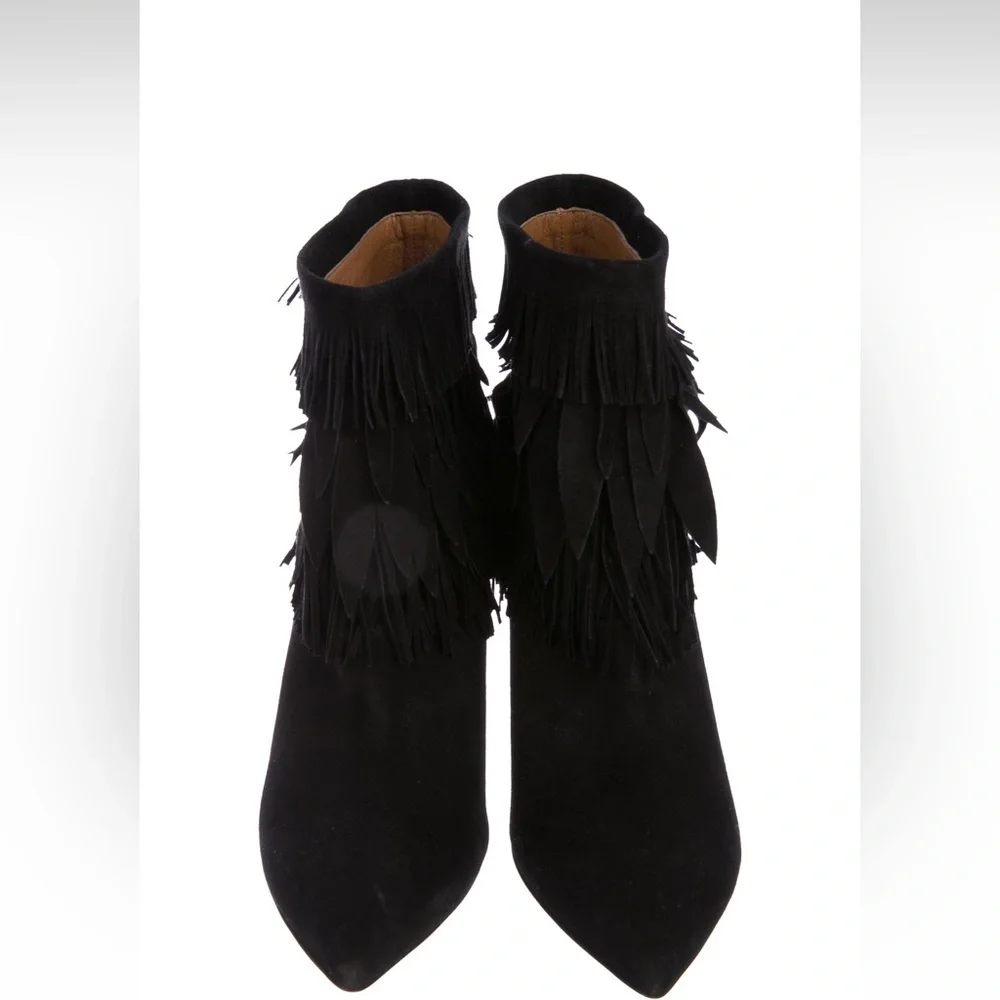 Aquazzura Suede Fringe Booties Never Worn, No Tags Size 9